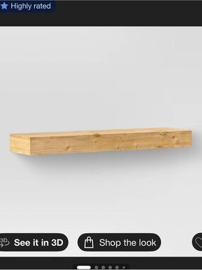 Threshold Natural Wood Floating Display Shelf - Light Wood Finish